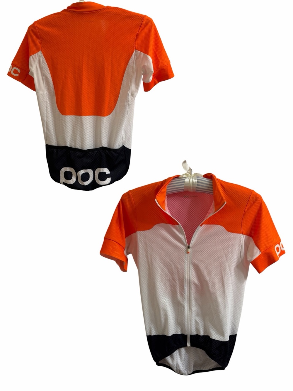 🚴‍♀️POC Raceday Climber Jersey in Orange, White & Navy - Women’s